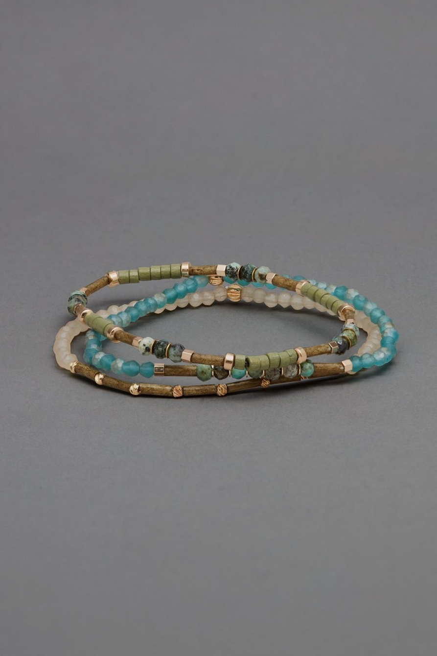 amazonite beaded bracelet set